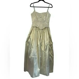 Vintage Jessica McClintock Gunne Sax 90's Fit and Flare Dress with Boning
